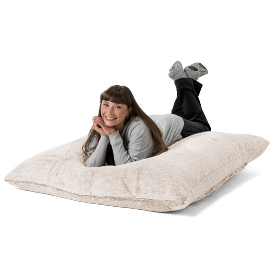 Cuscino Pouf Sacco XL - Eco-pelliccia di Coniglio Marrone dorato 03