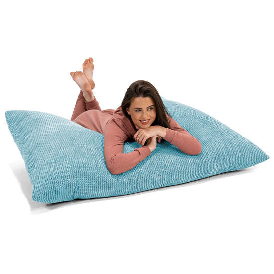Cuscino Pouf Sacco XL - Pompon Egeo Blu 03