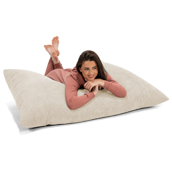 Cuscino Pouf Sacco XL - Pompon Panna 03