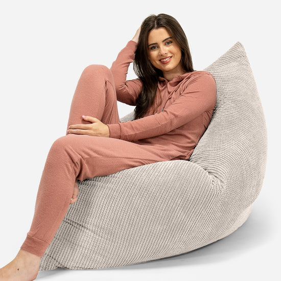 Cuscino Pouf Sacco XL - Pompon Panna 04