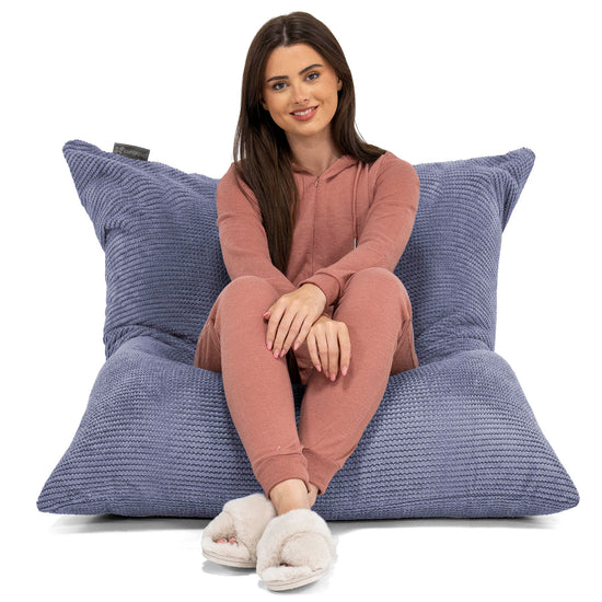 Cuscino Pouf Sacco XL - Pompon Viola 03