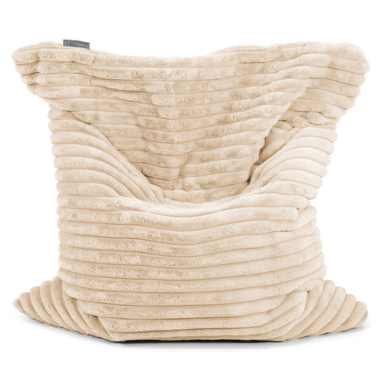 Cuscino Pouf Sacco XL - Velluto Felpato Ultra Morbido Panna 01