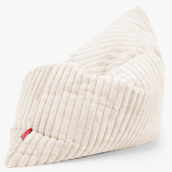 Cuscino Pouf Sacco XL - Velluto Felpato Ultra Morbido Panna 02