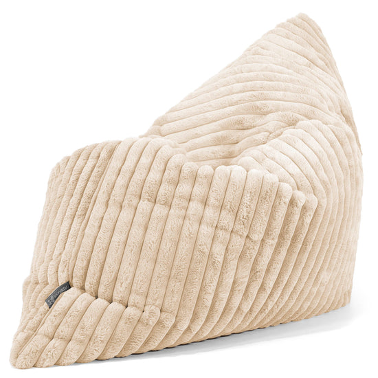 Cuscino Pouf Sacco XL - Velluto Felpato Ultra Morbido Panna 02