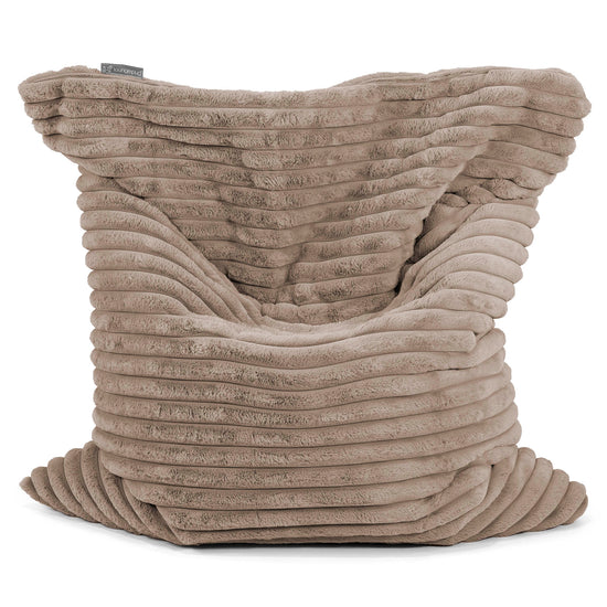 Cuscino Pouf Sacco XL - Velluto Felpato Ultra Morbido Visone 01