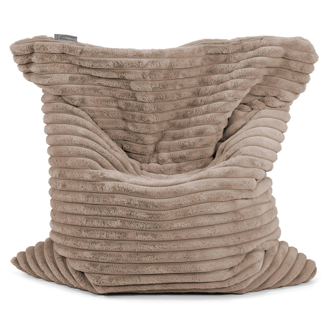 Cuscino Pouf Sacco XL - Velluto Felpato Ultra Morbido Visone 01