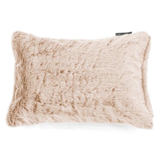 Cuscino Rettangolare 35 x 50cm - Eco-pelliccia di Coniglio Bianco 01
