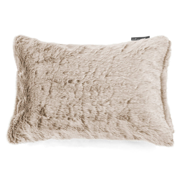 Cuscino Rettangolare 35 x 50cm - Eco-pelliccia di Coniglio Marrone dorato 01