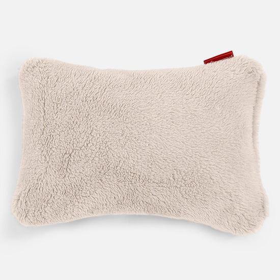 Cuscino Rettangolare 35 x 50cm - Eco-pelliccia Orsacchiotto Panna 01