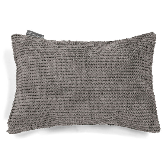 Cuscino Rettangolare 35 x 50cm - Pompon Carbone Grigio 01