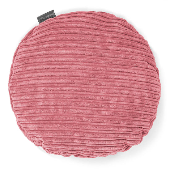 Cuscino Rotondo 50cm - Velluto a Coste Corallo 01