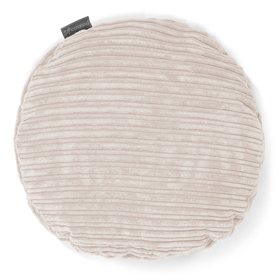Cuscino Rotondo 50cm - Velluto a Coste Avorio 01