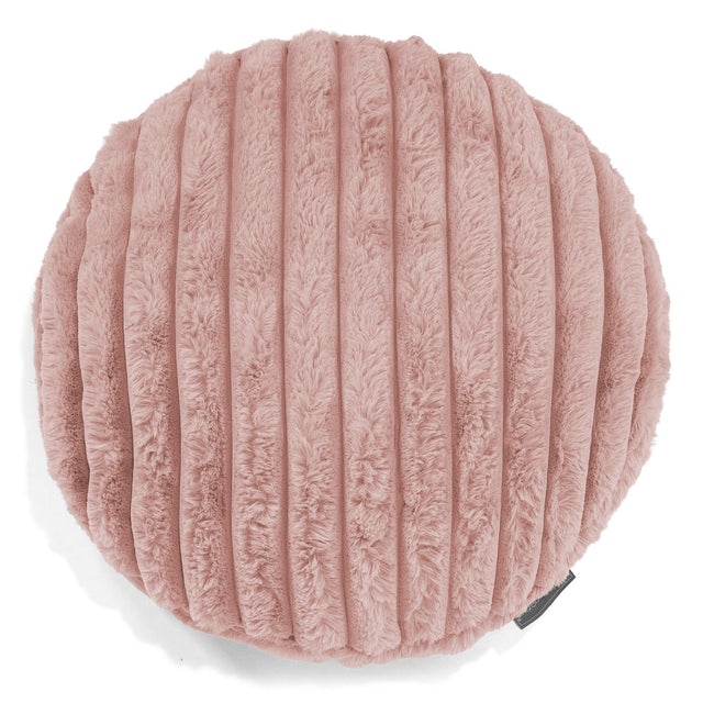 Fodera per Cuscino Rotondo 50cm - Velluto Felpato Ultra Morbido Rosa Antico 01