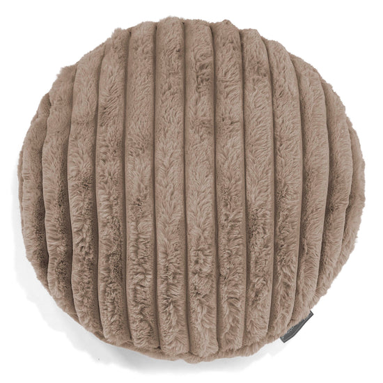 Fodera per Cuscino Rotondo 50cm - Velluto Felpato Ultra Morbido Visone 01