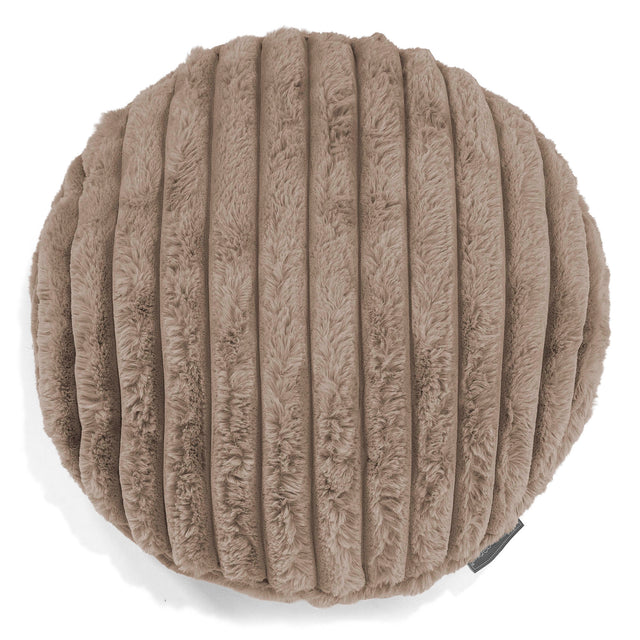 Fodera per Cuscino Rotondo 50cm - Velluto Felpato Ultra Morbido Visone 01