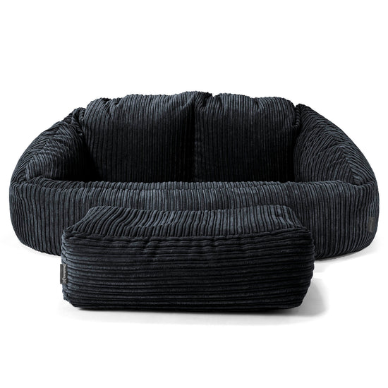 Divano a Sacco Bubble - Velluto a Coste Nero 02