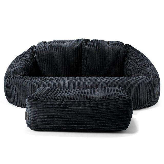 Divano a Sacco Bubble - Velluto a Coste Nero 02