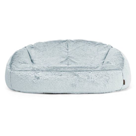 Divano a Sacco Bubble - Eco-pelliccia di Coniglio Azzurro Polver 01