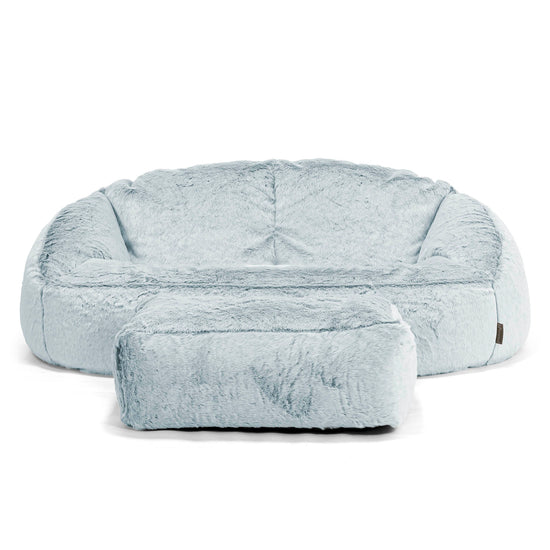 Divano a Sacco Bubble - Eco-pelliccia di Coniglio Azzurro Polver 02