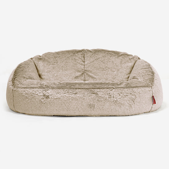 Divano a Sacco Bubble - Eco-pelliccia di Coniglio Marrone dorato 01