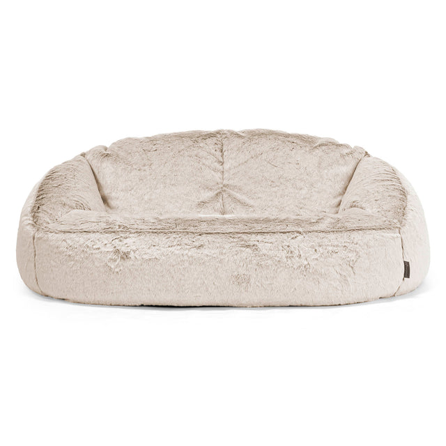 Divano a Sacco Bubble - Eco-pelliccia di Coniglio Marrone dorato 01