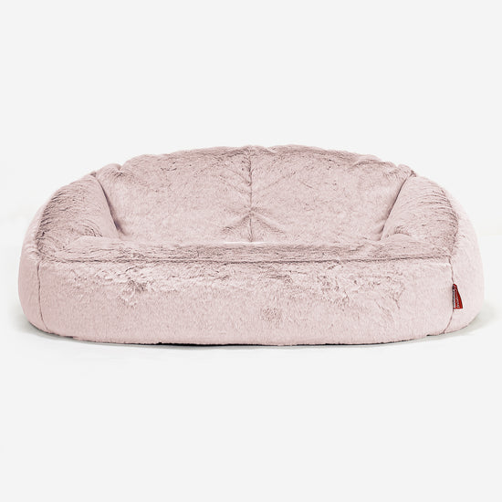 Divano a Sacco Bubble - Eco-pelliccia di Coniglio Rosa Antico 01