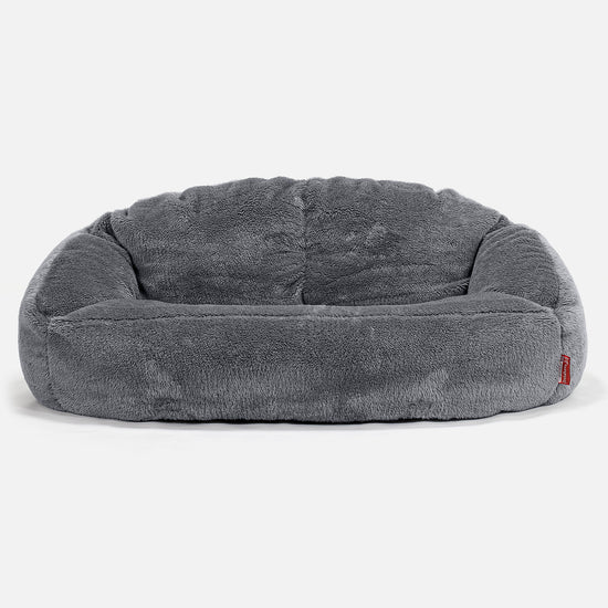 Divano a Sacco Bubble - Eco-pelliccia Orsacchiotto Grigio scuro 01