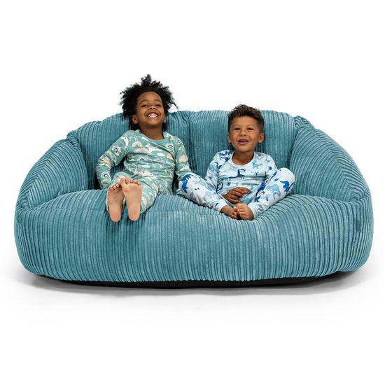 Divano a Sacco Gigante Bubble per Bambini 3-14 anni - Velluto a Coste Egeo Blu 01