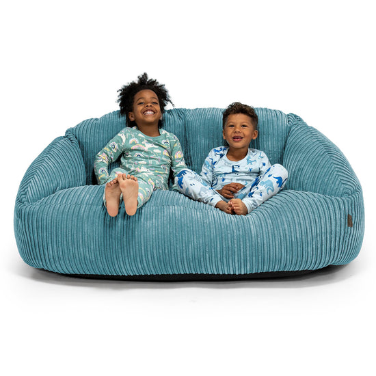 Divano a Sacco Gigante Bubble per Bambini 3-14 anni - Velluto a Coste Egeo Blu 01
