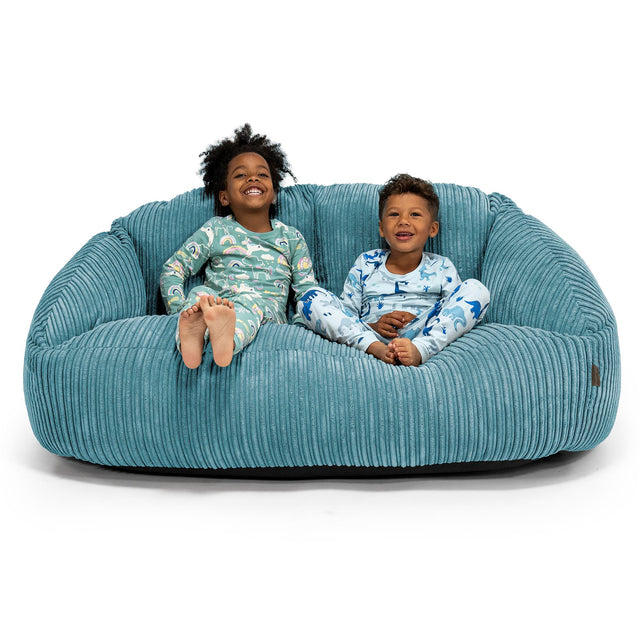 Divano a Sacco Gigante Bubble per Bambini 3-14 anni - Velluto a Coste Egeo Blu 01