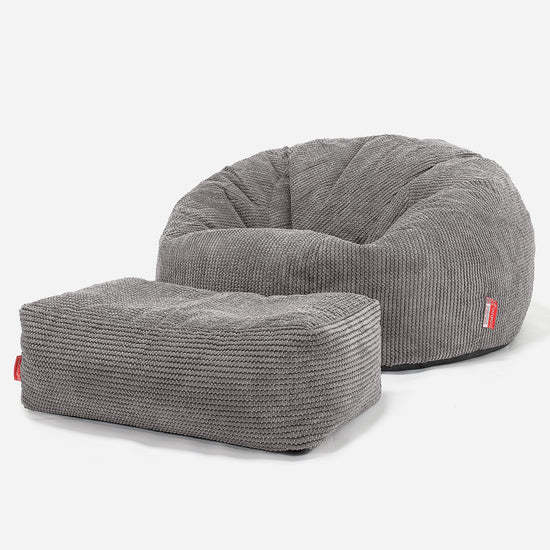 Divano a Sacco per Bambini 6-14 anni - Pompon Carbone Grigio 03