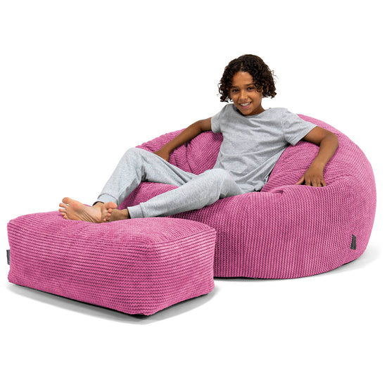 Divano a Sacco per Bambini 6-14 anni - Pompon Rosa 01