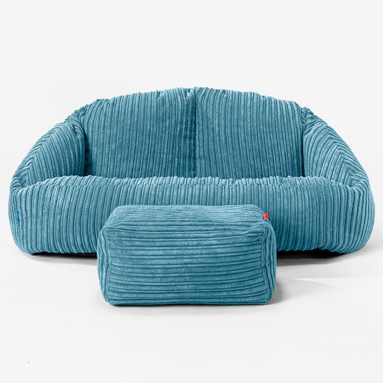Divano a Sacco per Bambini Bubble - Velluto a Coste Egeo Blu 02