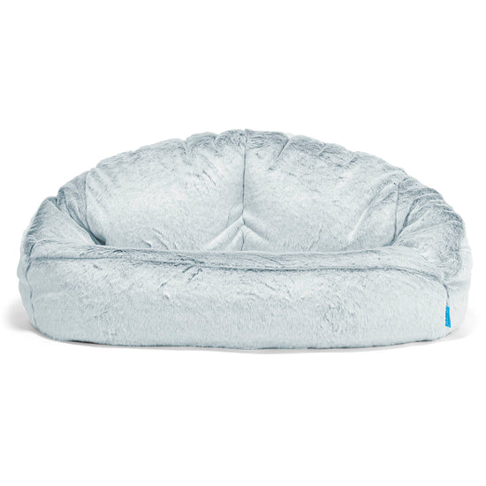 Divano a Sacco per Bambini Bubble - Eco-pelliccia di Coniglio Azzurro Polver 01
