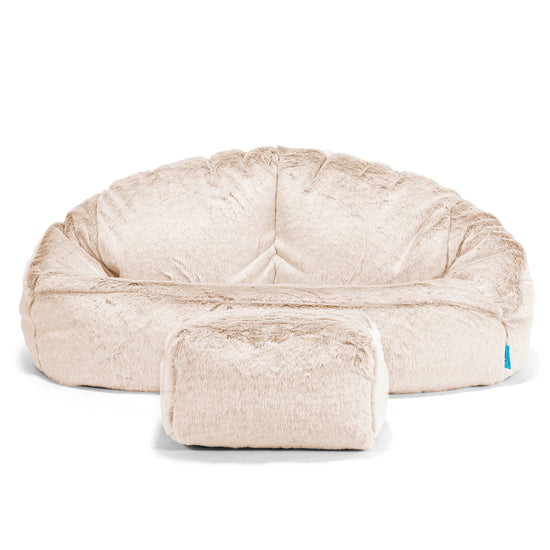Divano a Sacco per Bambini Bubble - Eco-pelliccia di Coniglio Bianco 02