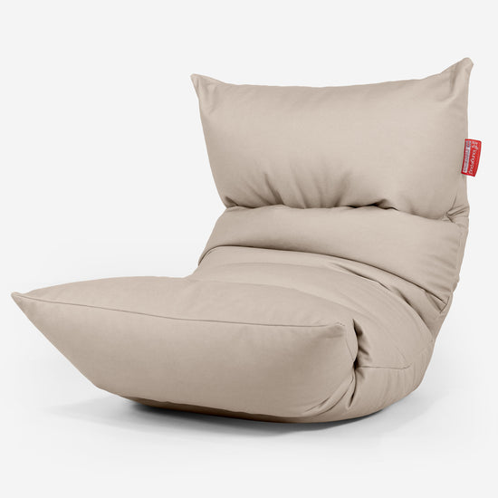 Lettino Pouf Sacco Eva - Pelle Vegana Avorio 01
