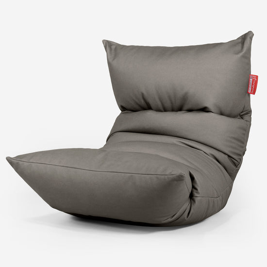 Lettino Pouf Sacco Eva - Pelle Vegana Grigio 01