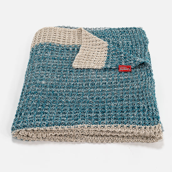 Coperta / Plaid - Puro Cotone Chester Blu 01