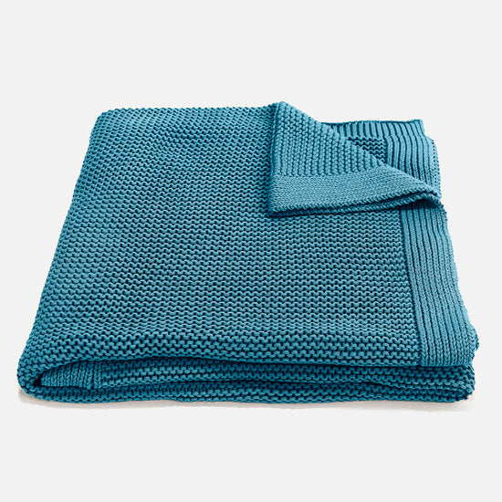 Coperta / Plaid - Puro Cotone Ellos Blu petrolio 01