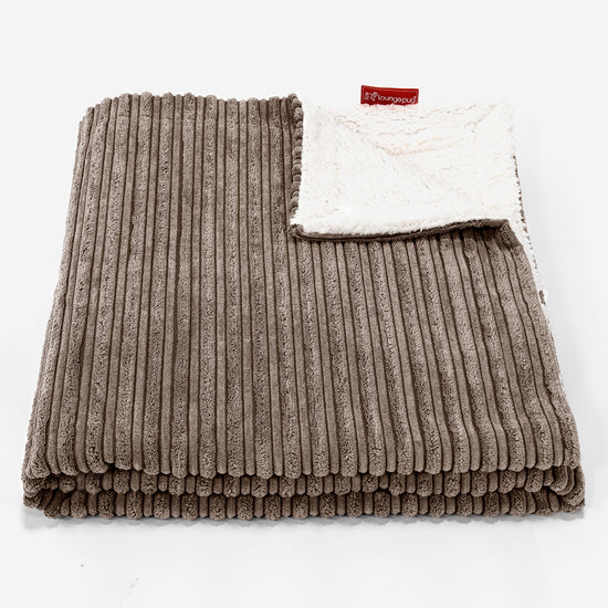 Plaid / Coperta Sherpa - Velluto a Coste Moca 01