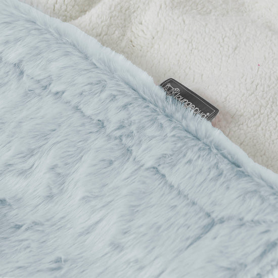 Plaid / Coperta Sherpa - Eco-pelliccia di Coniglio Azzurro Polvere 02