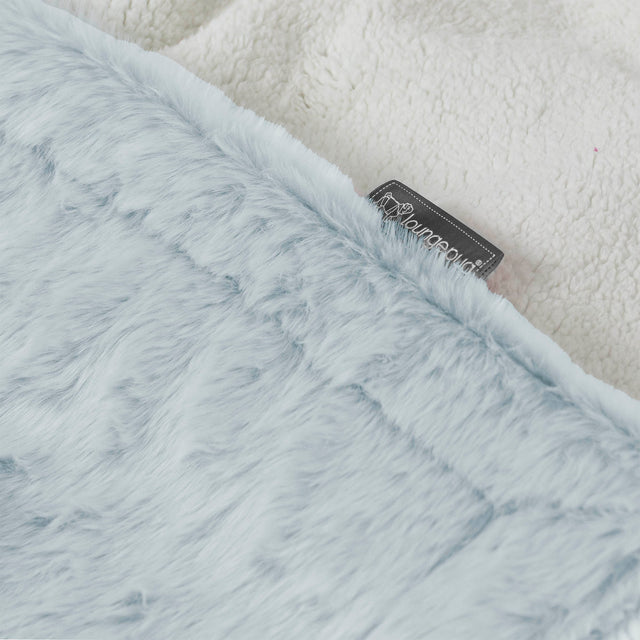 Plaid / Coperta Sherpa - Eco-pelliccia di Coniglio Azzurro Polvere 02