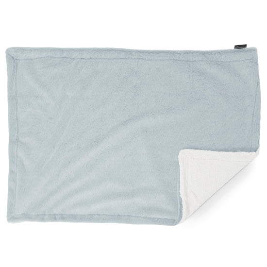 Plaid / Coperta Sherpa - Eco-pelliccia di Coniglio Azzurro Polvere 03