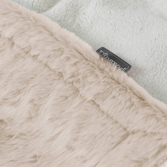 Plaid / Coperta Sherpa - Eco-pelliccia di Coniglio Marrone dorato 02