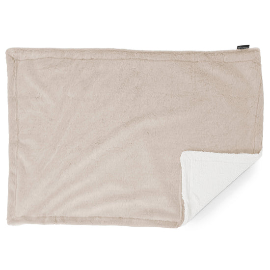 Plaid / Coperta Sherpa - Eco-pelliccia di Coniglio Marrone dorato 03