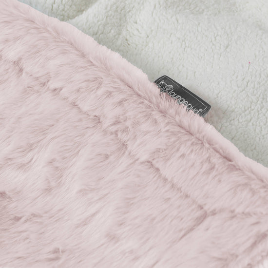 Plaid / Coperta Sherpa - Eco-pelliccia di Coniglio Rosa Antico 02