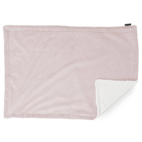 Plaid / Coperta Sherpa - Eco-pelliccia di Coniglio Rosa Antico 03