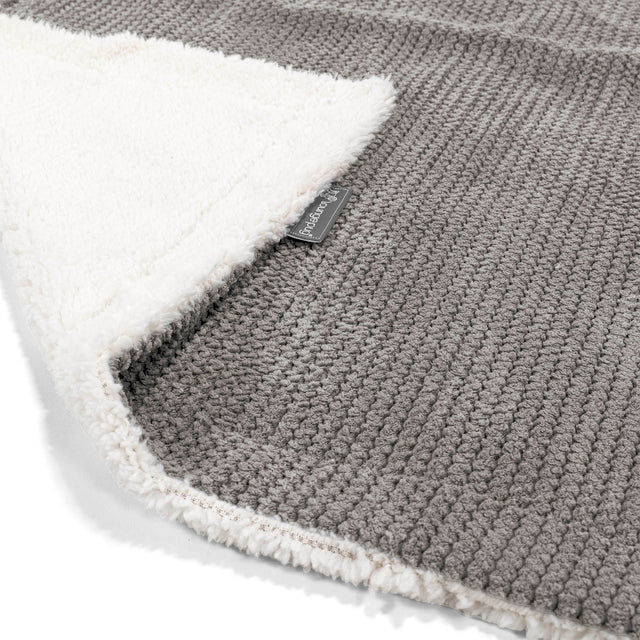 Plaid / Coperta Sherpa - Pompon Carbone Grigio 02
