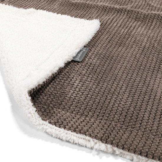 Plaid / Coperta Sherpa - Pompon Cioccolato 02