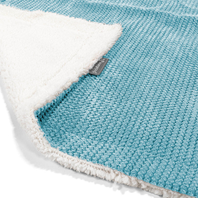 Plaid / Coperta Sherpa - Pompon Egeo Blu 02